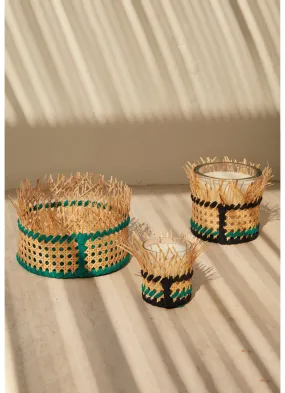 Wicker fringe candles