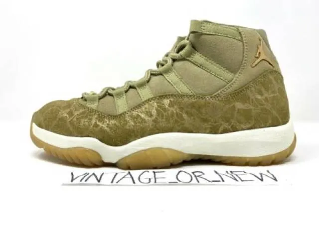 Women's Nike Air Jordan XI 11 Neutral Olive 2018 Retro A...