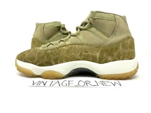 Women's Nike Air Jordan XI 11 Neutral Olive 2018 Retro A...